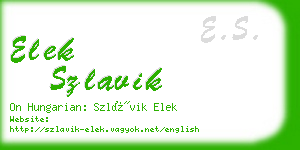 elek szlavik business card